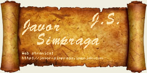 Javor Šimpraga vizit kartica